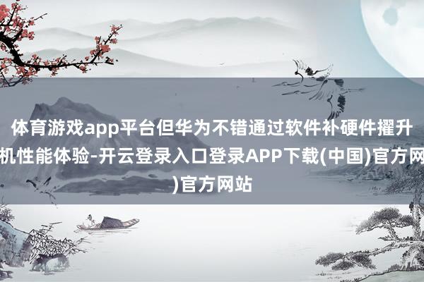 体育游戏app平台但华为不错通过软件补硬件擢升整机性能体验-开云登录入口登录APP下载(中国)官方网站