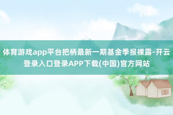 体育游戏app平台把柄最新一期基金季报裸露-开云登录入口登录APP下载(中国)官方网站