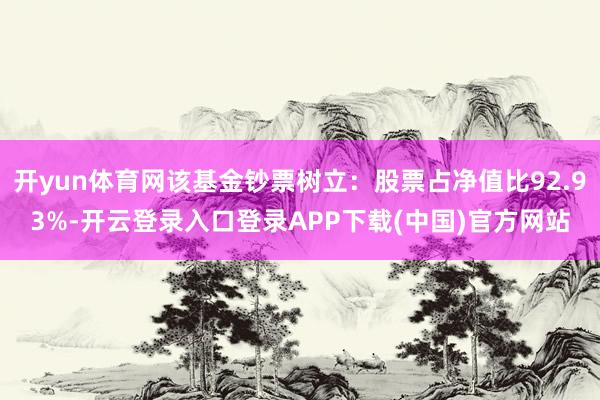 开yun体育网该基金钞票树立：股票占净值比92.93%-开云登录入口登录APP下载(中国)官方网站