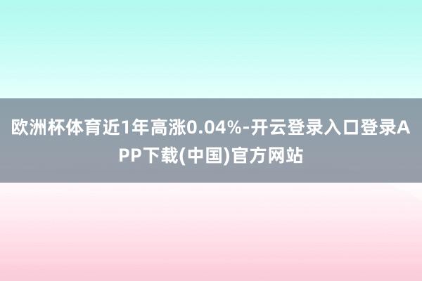 欧洲杯体育近1年高涨0.04%-开云登录入口登录APP下载(