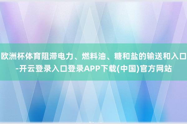 欧洲杯体育阻滞电力、燃料油、糖和盐的输送和入口-开云登录入口