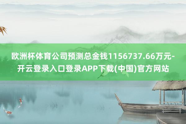 欧洲杯体育公司预测总金钱1156737.66万元-开云登录入
