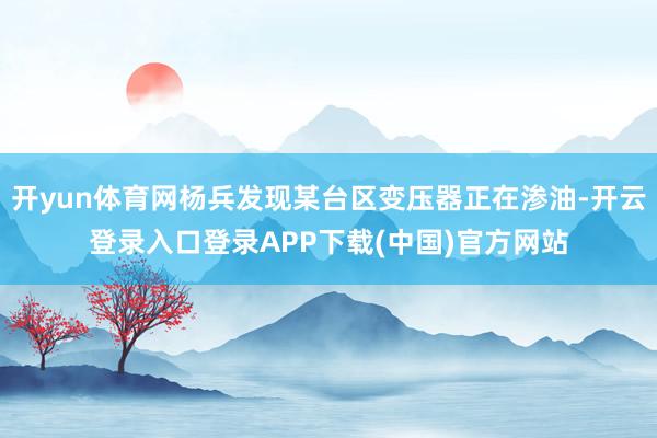 开yun体育网杨兵发现某台区变压器正在渗油-开云登录入口登录