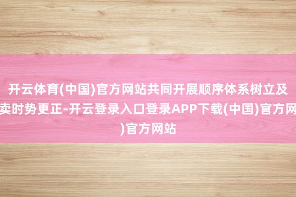开云体育(中国)官方网站共同开展顺序体系树立及买卖时势更正-