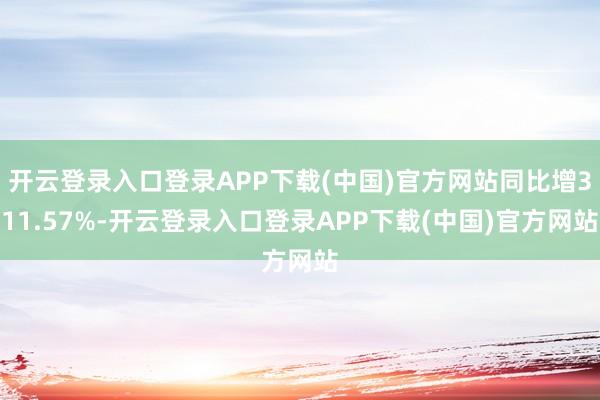开云登录入口登录APP下载(中国)官方网站同比增311.57